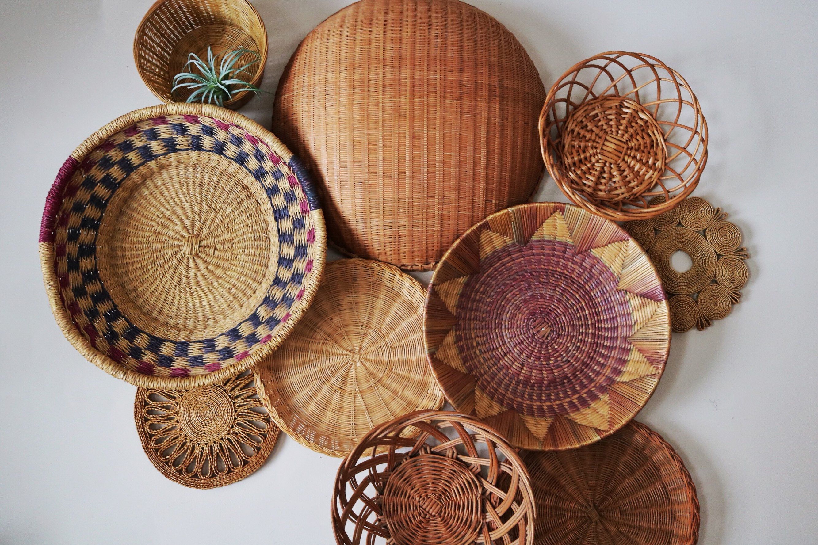 Basket Wall Decor 10 Piece Set Boho Wall Decor Wall Basket