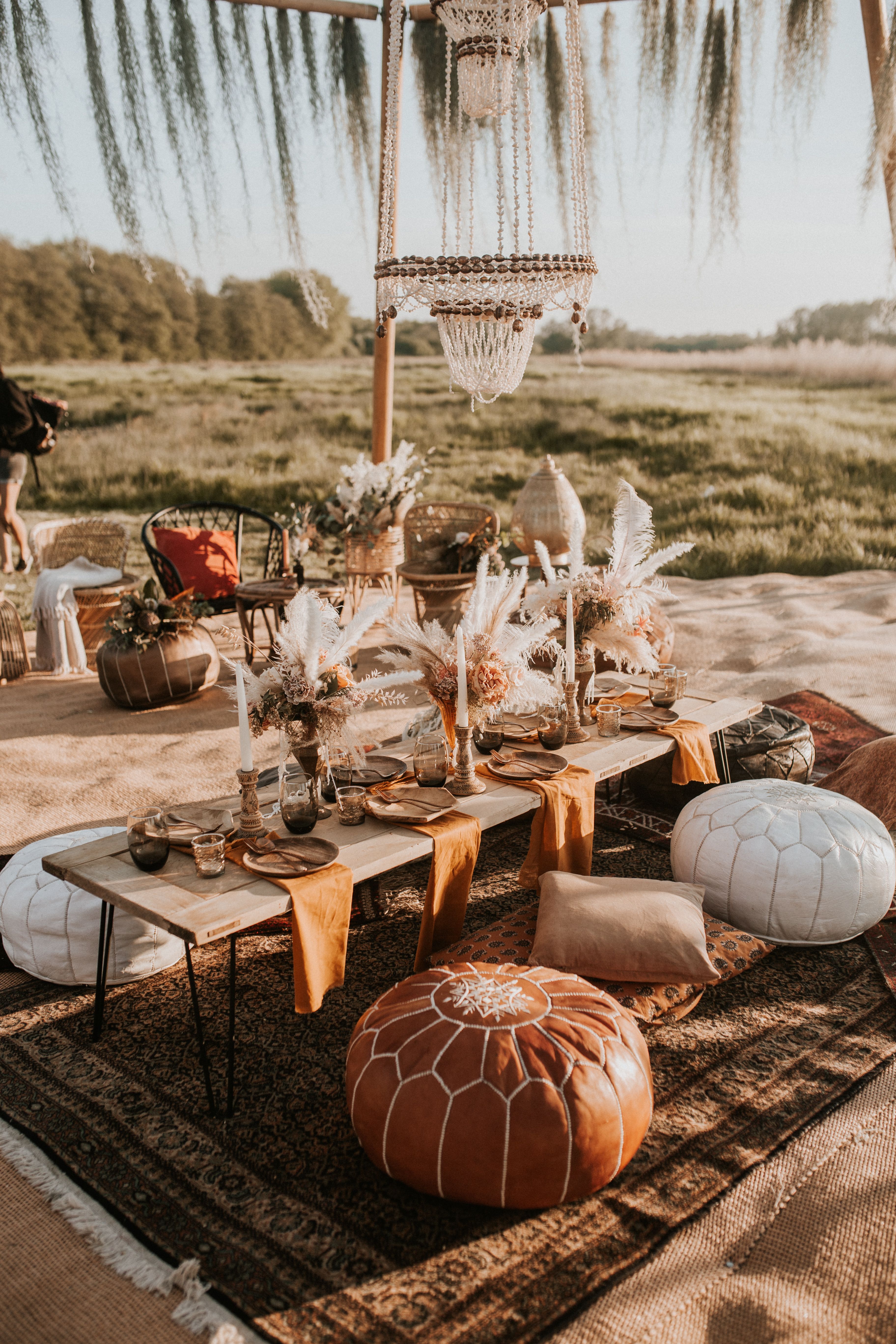 Boho Wedding Picnic Table Picnic table wedding, Picnic