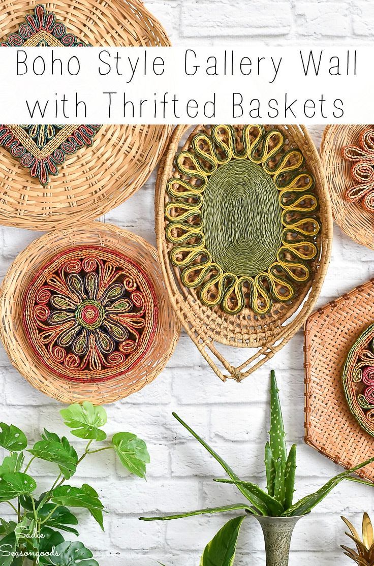 Basket Wall Decor with Bohemian Design Baskets on wall