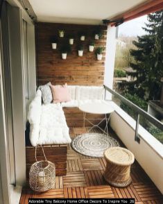 Adorable Tiny Balcony Home Office Decors To Inspire You 26